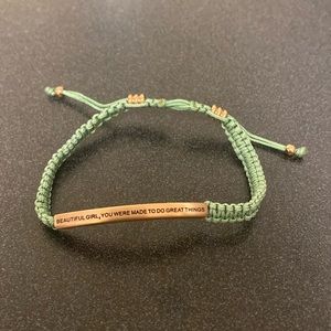 green & gold adjustable bracelet